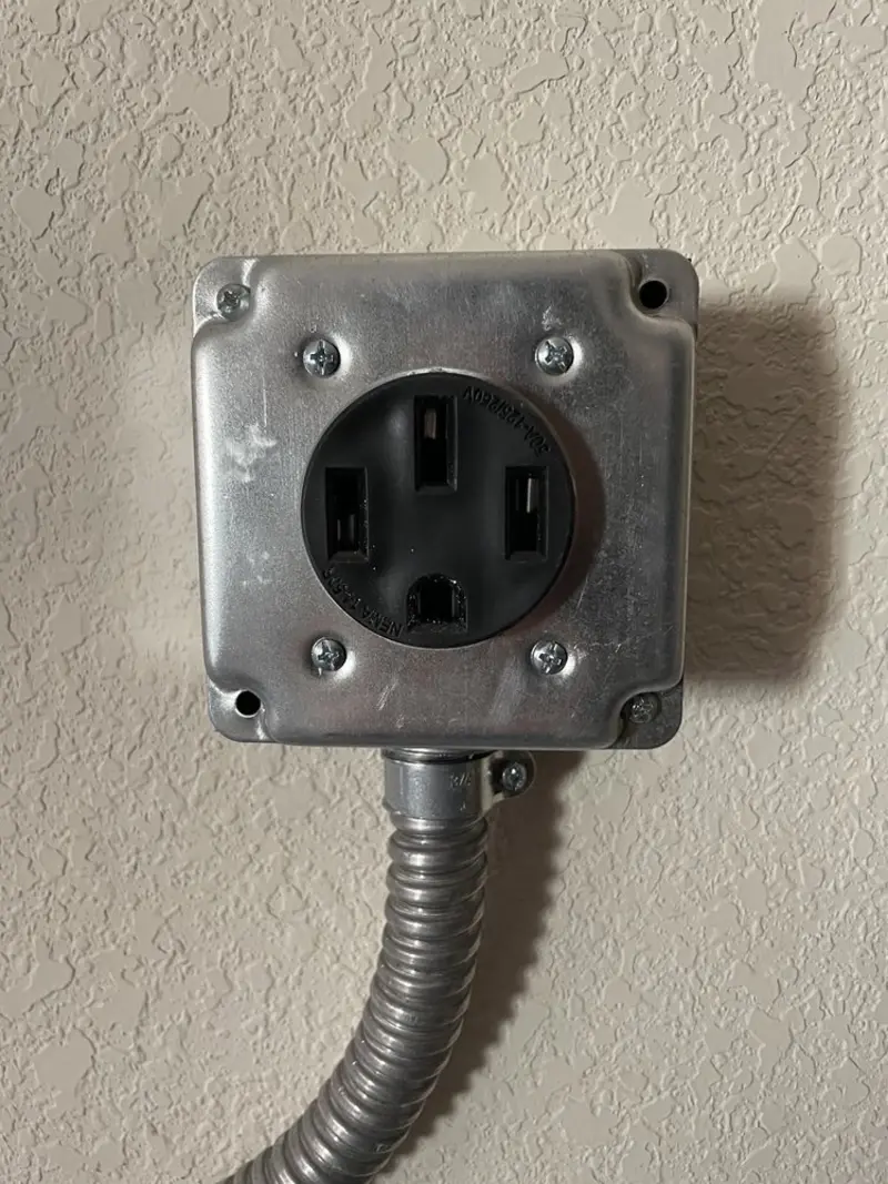 NEMA 14-50 outlet installed for Electrical Panel Upgrade in Noble